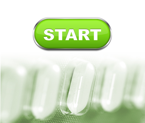 Image of a button labeled "START."