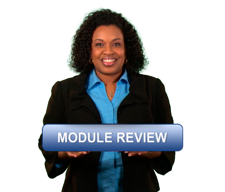 FDA Representative holding a sign saying "Module Review."