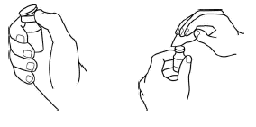 Cap being removed from vial, then vial top being swabbed.