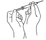 Syringe being prepared for use.