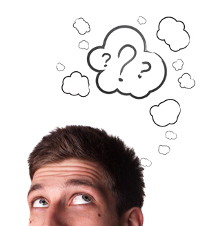 Man thinking about question
