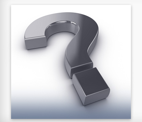 Question mark graphic.