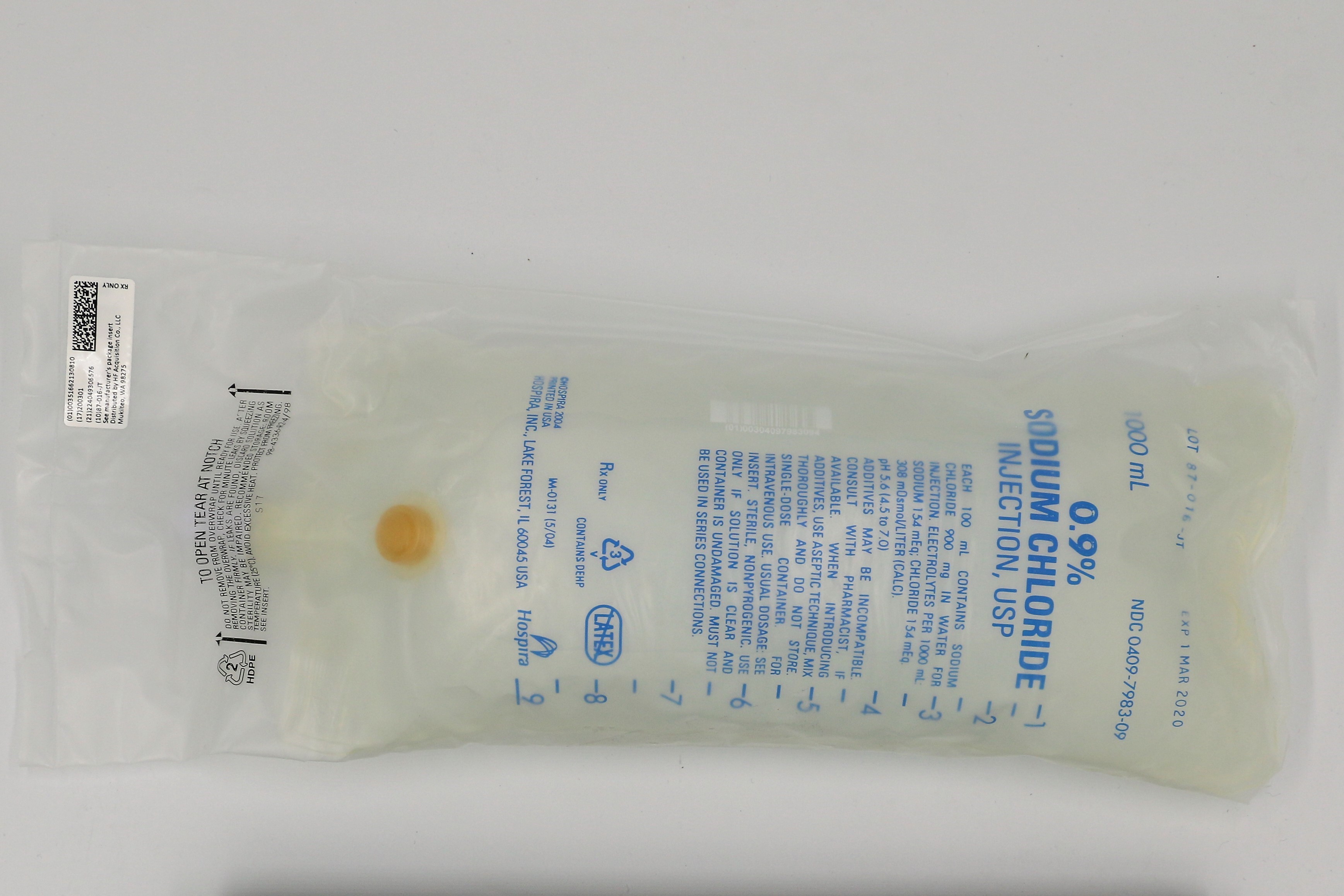 0 9 Sodium Chloride Injection Usp 1000ml Bag